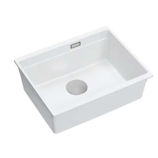 LOGAN 100 zlewozmywak granitowy biały 56x45x21,5 cm podwieszany